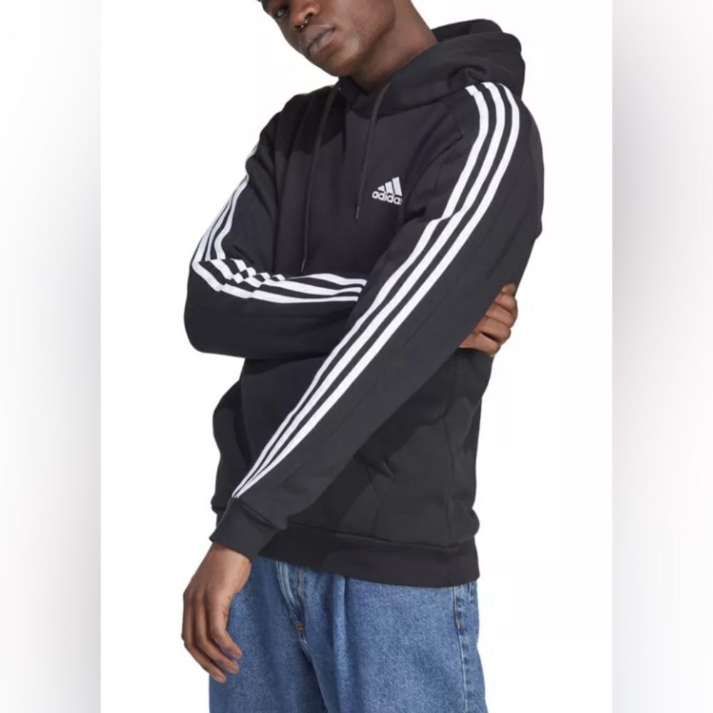 Adidas Three Stripe Hoodie Black XL NWT IN PACKAGE